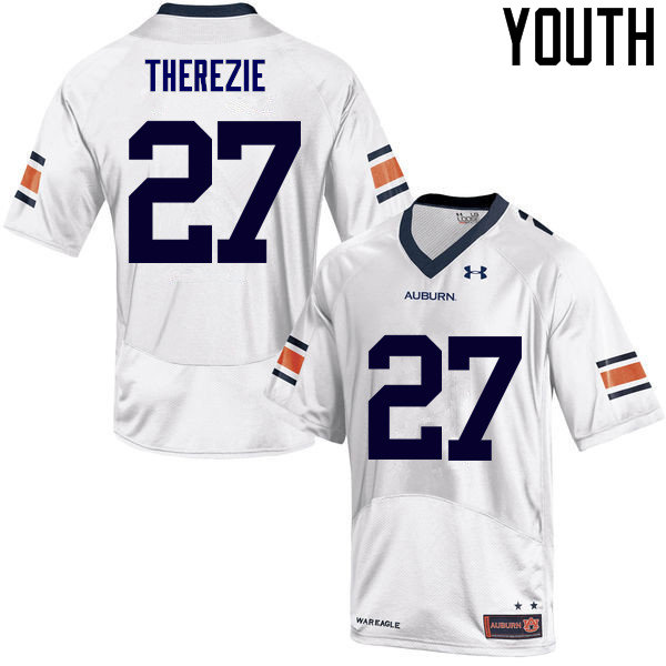 Youth Auburn Tigers #27 Robenson Therezie College Football Jerseys Sale-White - Click Image to Close
